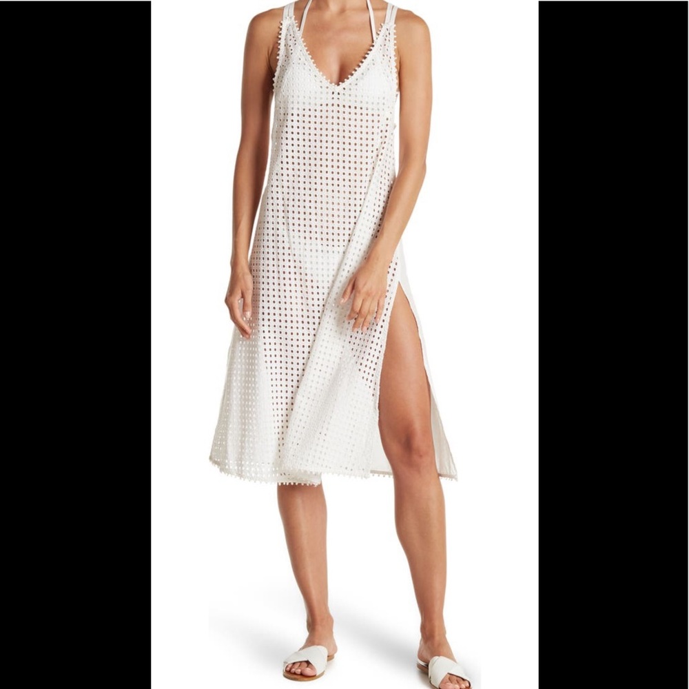 🔥🔥NWT ECHO Sheer Eyelet Midi Dress - Picture 2 of 11